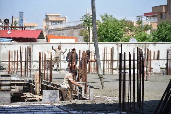 بتن‌ریزی سقف طبقه اول پروژه بازآفرینی شهری اطلس
