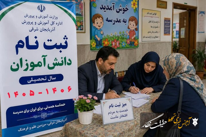 تشریح جزئیات کامل دستورالعمل ثبتنام مدارس آذربایجان شرقی در سال تحصیلی ۱۴۰۶-۱۴۰۵ تشریح جزئیات کامل دستورالعمل ثبتنام مدارس آذربایجان شرقی در سال تحصیلی ۱۴۰۶-۱۴۰۵