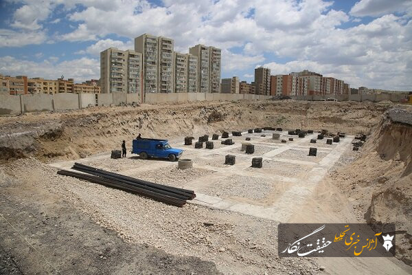 آغاز آرماتوربندی فونداسیون پروژه مدیریت بحران منطقه ۷ تبریز