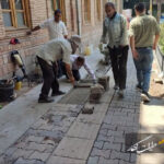 اصلاح سنگفرش پیاده روها در خیابان دارایی