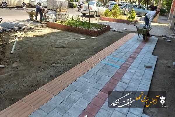 اجرای بیش از ۱۷ هزار مترمربع سنگفرش و مناسب‌سازی معابر در منطقه ۴ تبریز