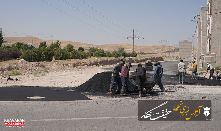 اجرای عملیات آسفالت‌ریزی خیابان ستایش دوم خاوران