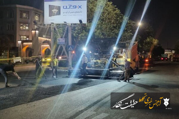 توزیع ۲۱۳ تن آسفالت طی هفته گذشته در محدوده مرکزی تبریز